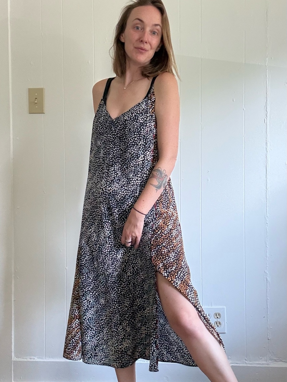 Rag & Bone Silk A-line Animal Print Slip Dress in multi color